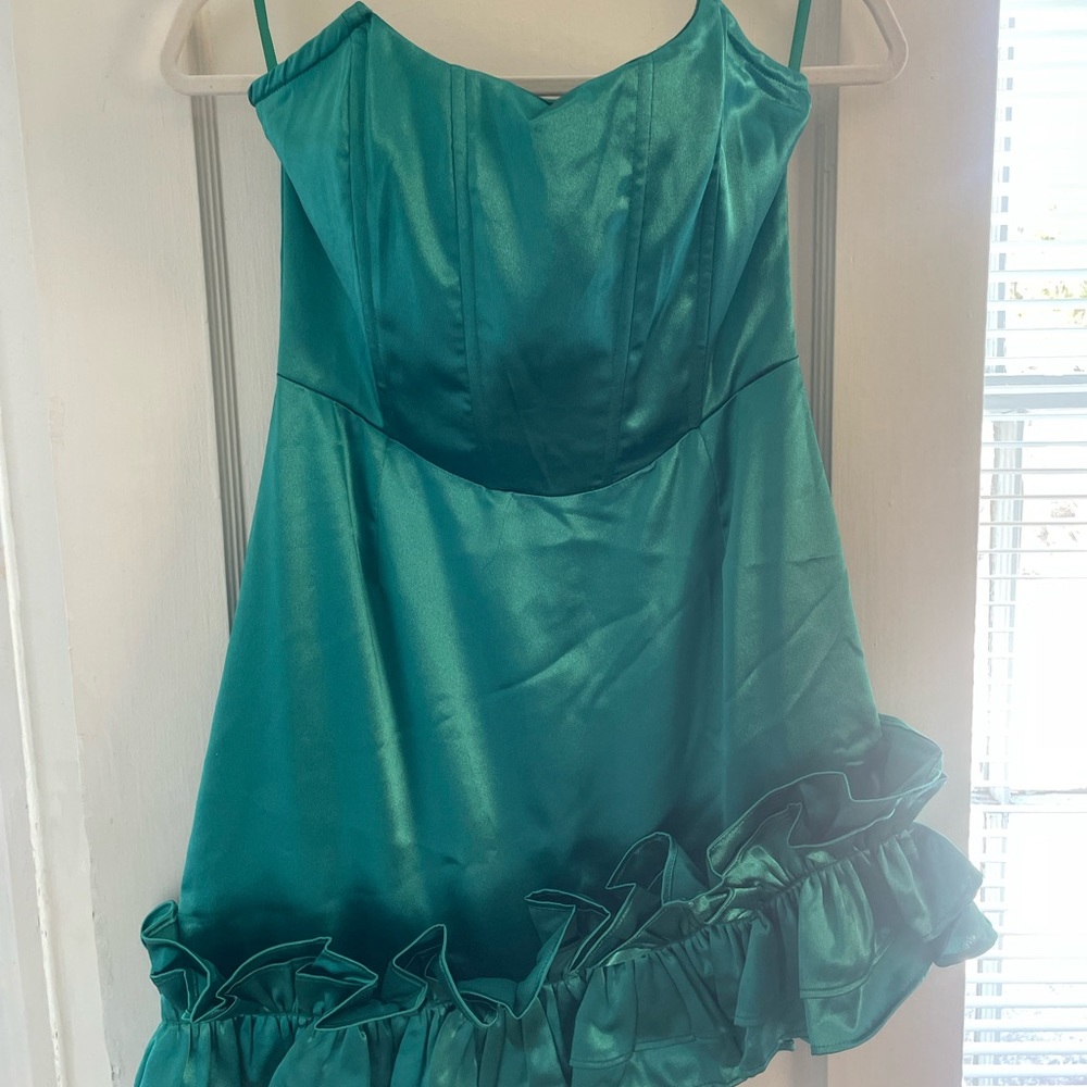 Green Strapless Cocktail Dress